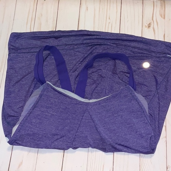 Women's LULULEMON Sz 8 Rest Less Tank Top Heathered Berry Built In Bra - Picture 2 of 10